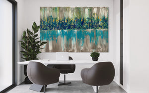 By The Lake (121.8 cm x 182.8 cm) Abstract Painting by Artist Joanne Daniel