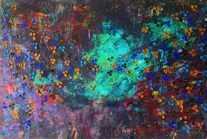 Floral  (121.8 cm x 182.8 cm) Textured Abstract Painting by Joanne Daniel
