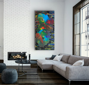 Galactic Sky (91 cm x 182 cm)Textured Abstract Painting by Joanne Daniel