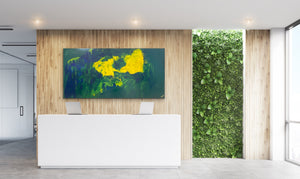 Lemon splash (91 cm x 182 cm)Textured Abstract Painting by Joanne Daniel