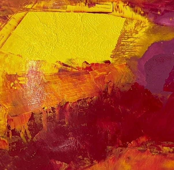 Lemon Blush (91 cm x 182 cm)Textured Abstract Painting by Joanne Daniel