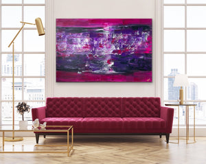PINK 121 cm x 182 cm Textured Abstract Painting by Joanne Daniel