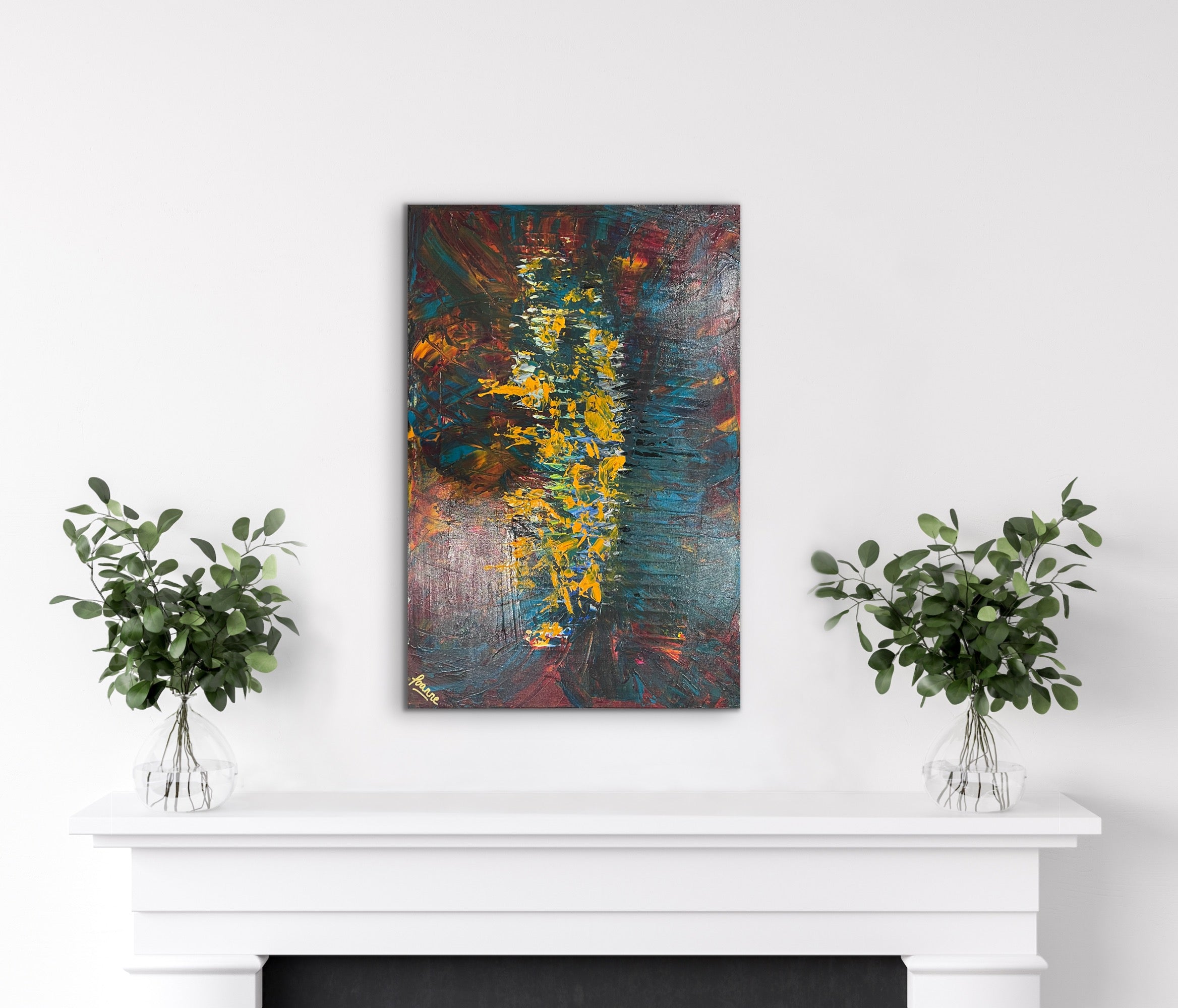 Wonders (61 cm x 91 cm)Textured Abstract Painting by Joanne Daniel