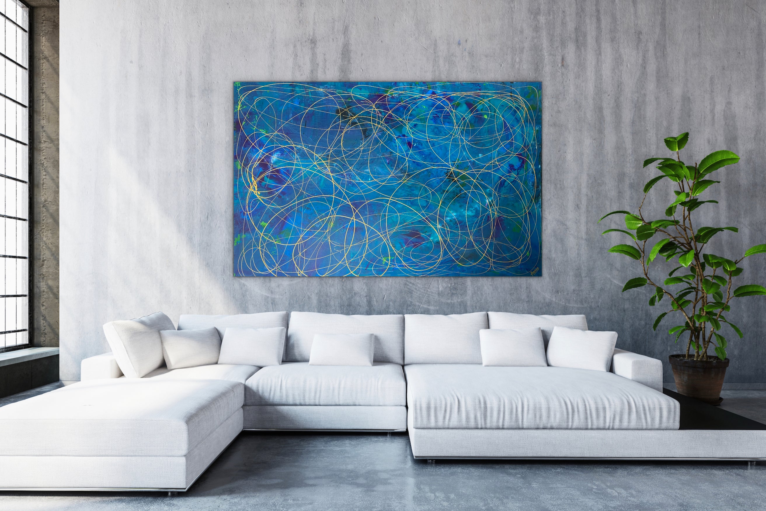 Hope Collection- Hope No 9 (121.8 cm x 182.8 cm) Abstract Painting by Joanne Daniel