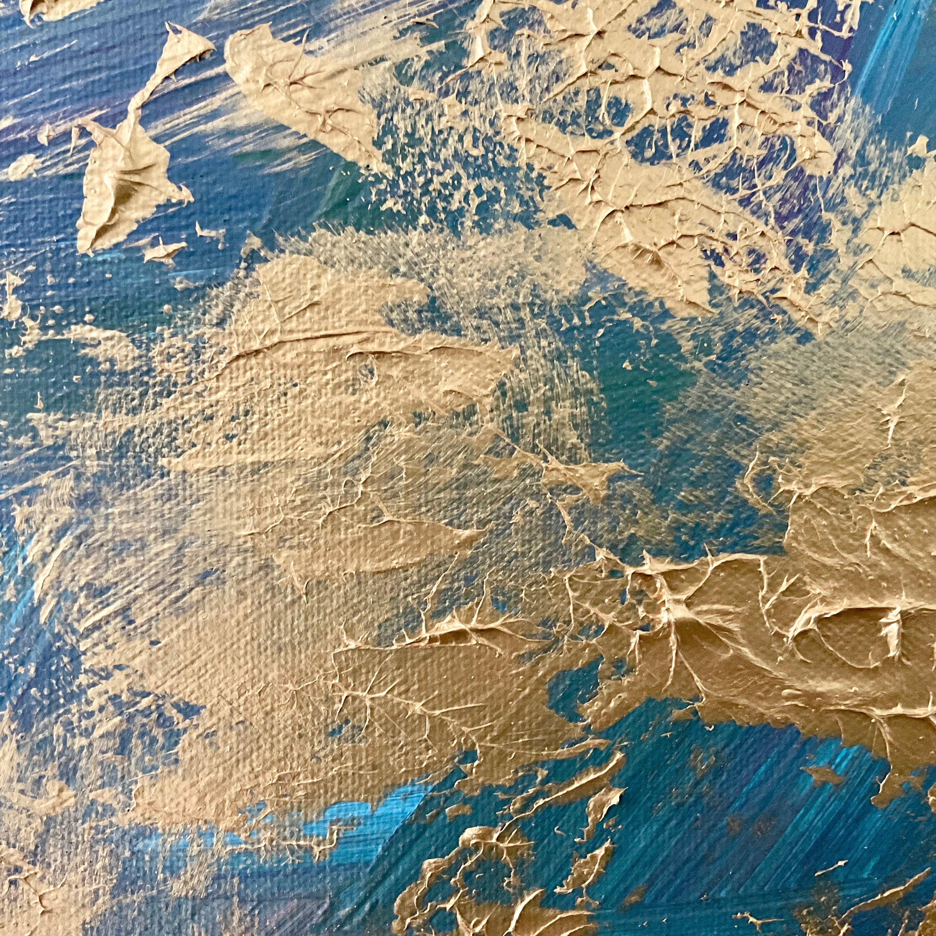 Golden Universe 120 cm x 240 cm Gold Textured Abstract Painting by Joanne Daniel