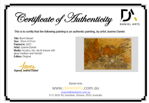 Burnt Desert 93 cm x  61 cm Orange Textured Abstract Painting