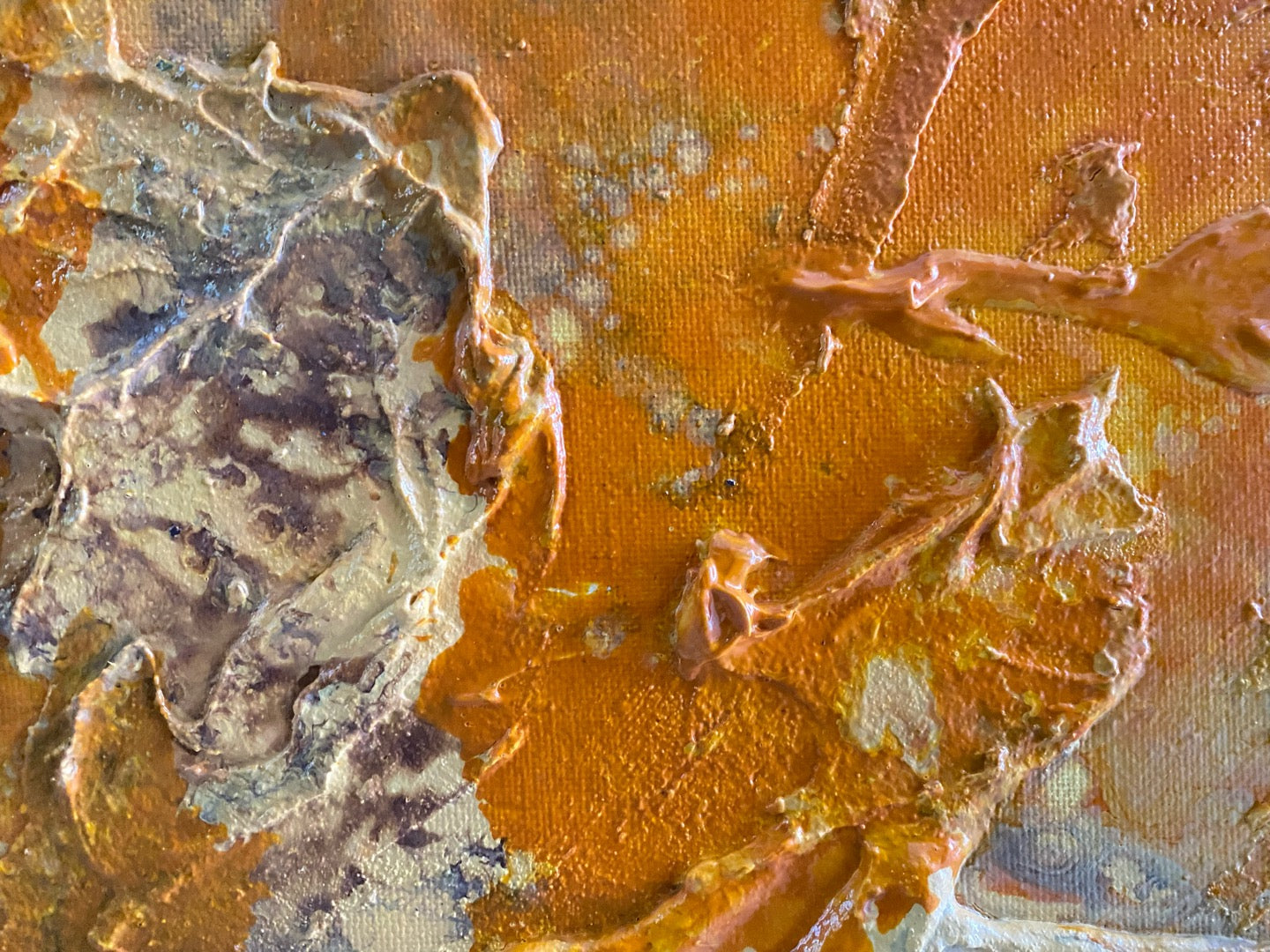 Burnt Desert 93 cm x  61 cm Orange Textured Abstract Painting