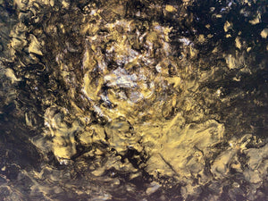 Gold Rush 30 cm x 30 cm Gold Black Textured Abstract Painting