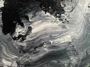 Alpine Mountains 93 cm x 61 cm Black Green Textured Abstract Painting Abstract by Australian Artist Joanne Daniel