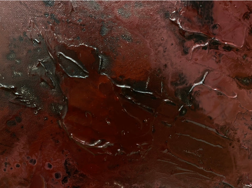 Burgundy Rush 121.8 cm x 182.8 cm Burgundy Textured Abstract Painting