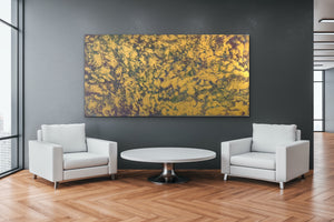 Golden Universe 120 cm x 240 cm Gold Textured Abstract Painting by Joanne Daniel