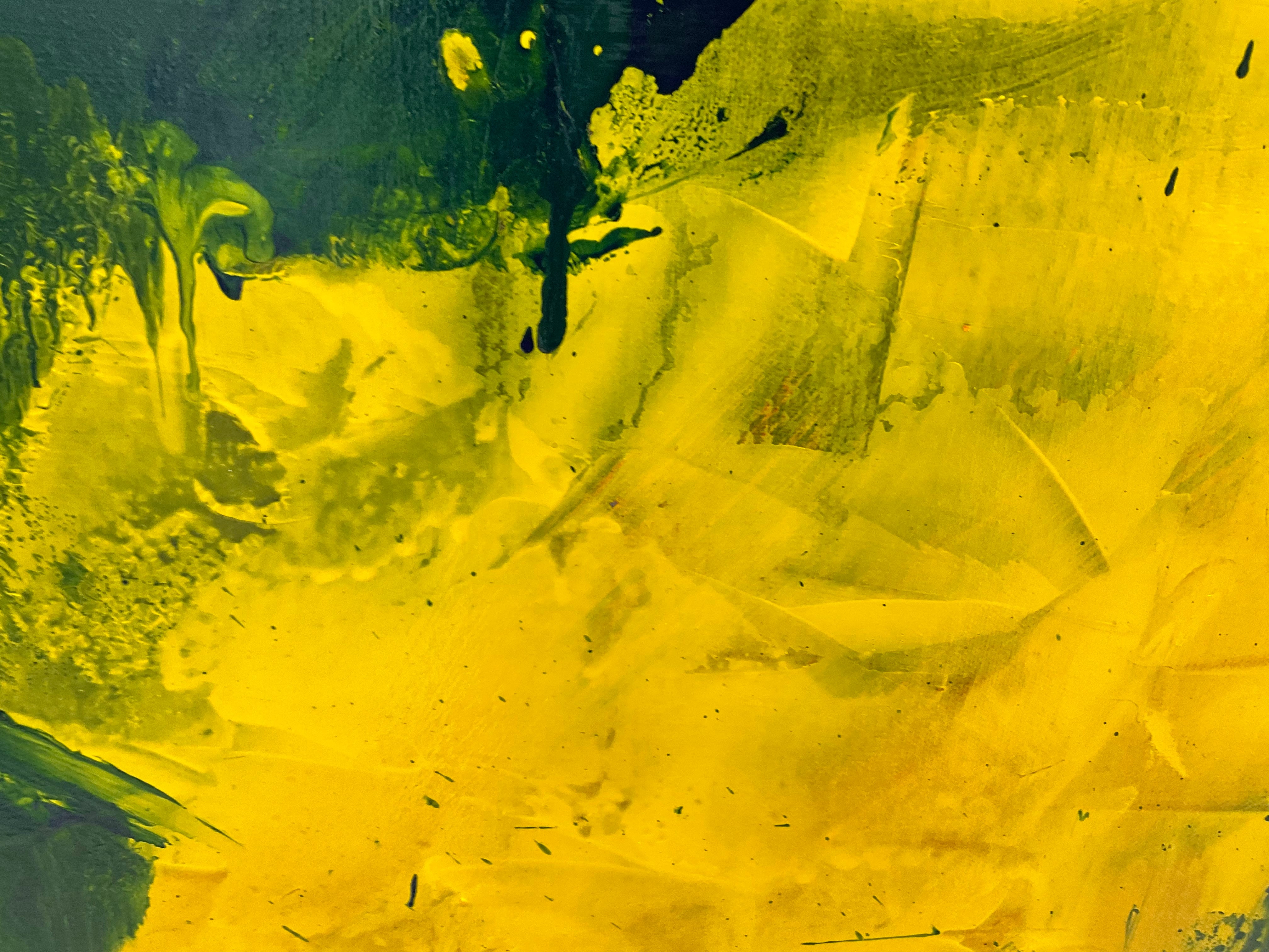 Lemon splash (91 cm x 182 cm)Textured Abstract Painting by Joanne Daniel