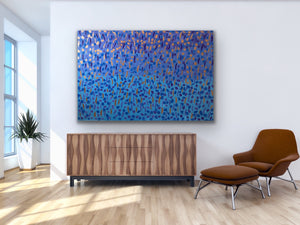 Fall 121.8 cm x 182.8 cm Baby Blue Textured Abstract Painting by Joanne Daniel