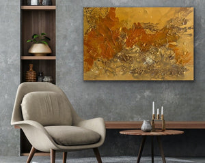 Burnt Desert 93 cm x  61 cm Orange Textured Abstract Painting
