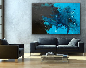 Deep Southern Ocean 121.8 cm x 182.8 cm Light Blue Textured Abstract Painting