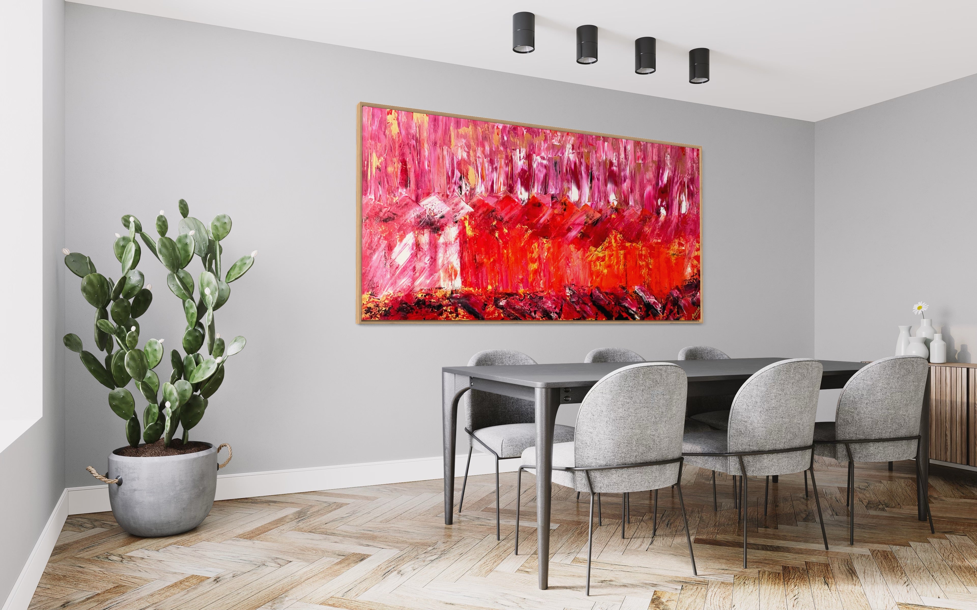 Summer Sunrise (91 cm x 182 cm)Textured Abstract Painting