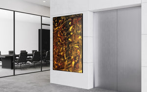 Gold Mine 121.8 cm x 182.8 cm Gold Red Brown Textured Abstract Painting