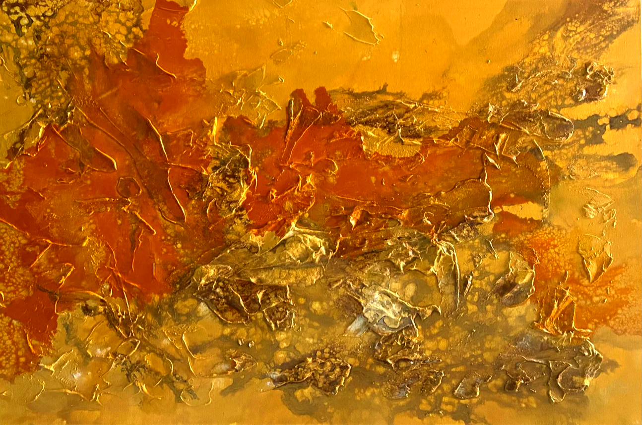 Burnt Desert 93 cm x  61 cm Orange Textured Abstract Painting