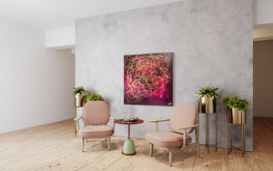 Hope No 7 100 cm  x  100 cm Pink Textured Abstract Painting by Joanne Daniel