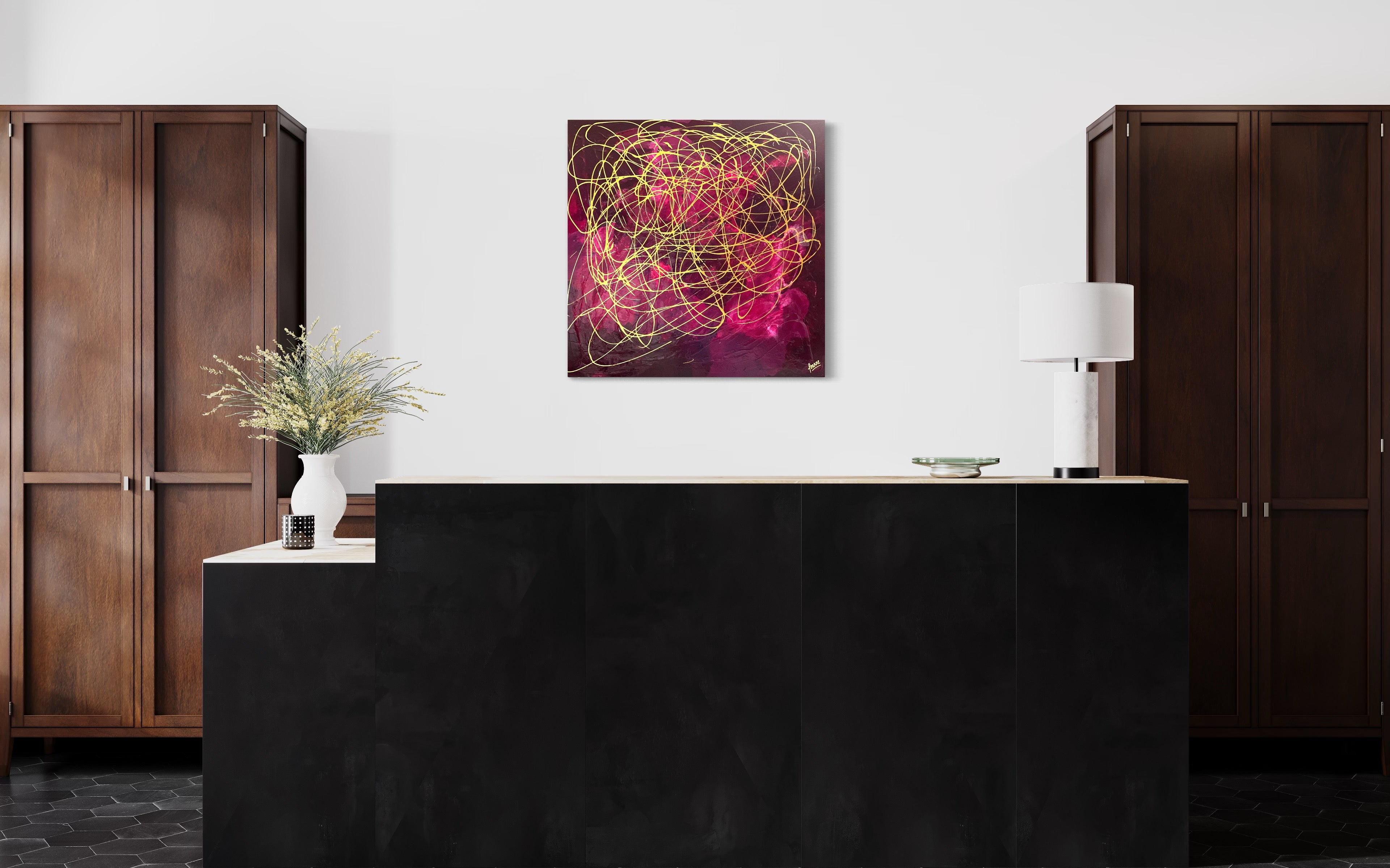 Hope No 7 100 cm  x  100 cm Pink Textured Abstract Painting by Joanne Daniel