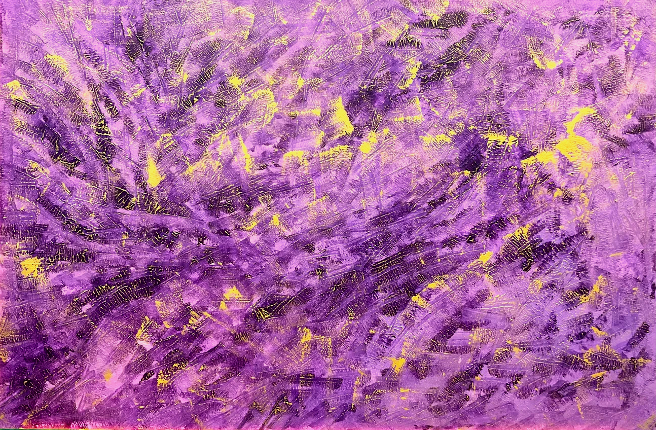 Lavendar Dioazine 121.8 cm x 182.8 cm Purple Textured Abstract Painting