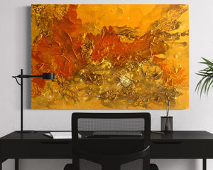 Burnt Desert 93 cm x  61 cm Orange Textured Abstract Painting