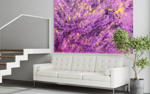 Lavendar Dioazine 121.8 cm x 182.8 cm Purple Textured Abstract Painting