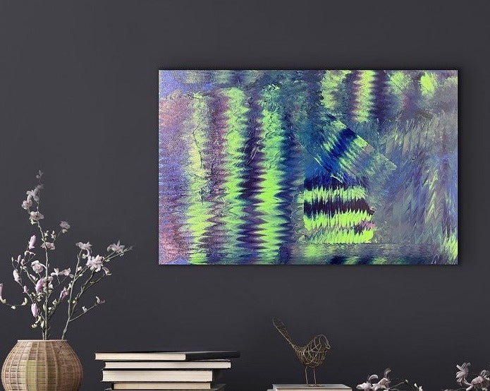 Colour Waves Number 1 (61 cm x 91 cm)Textured Abstract Painting by Joanne Daniel