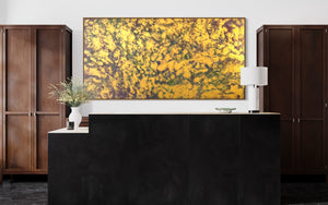 Golden Universe 120 cm x 240 cm Gold Textured Abstract Painting by Joanne Daniel