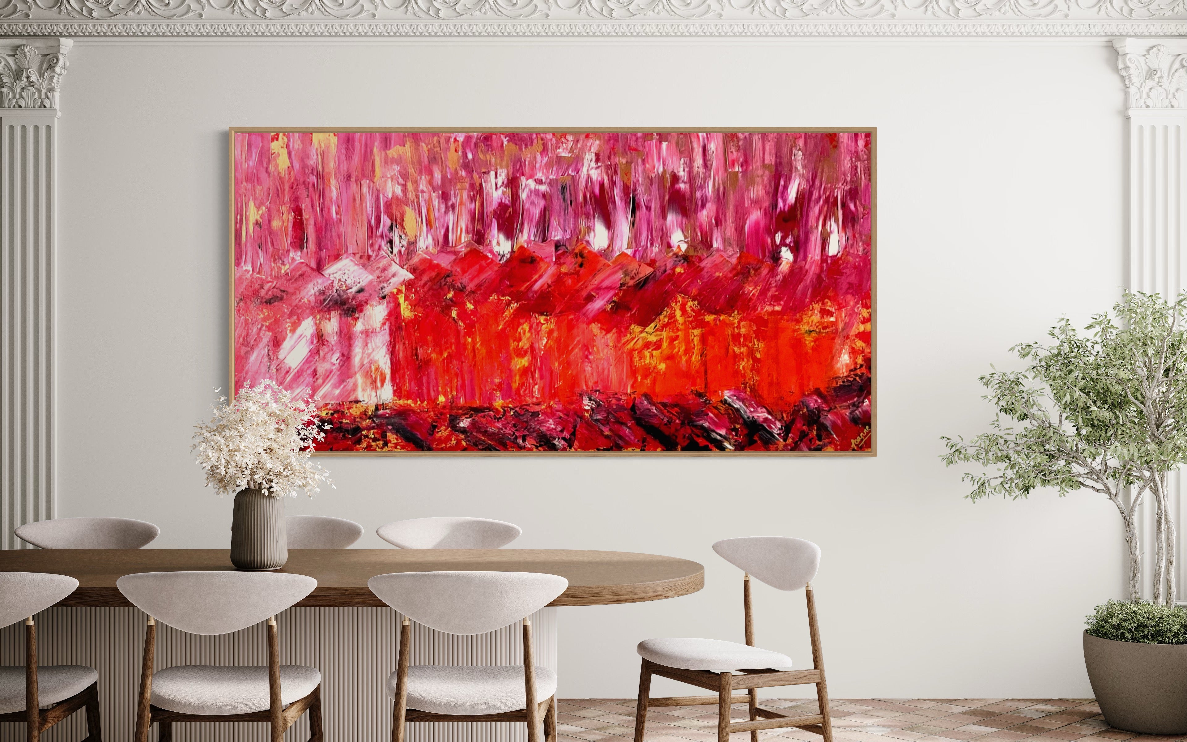 Summer Sunrise (91 cm x 182 cm)Textured Abstract Painting