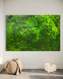 Alpine Green Crush (121.8 cm x 182.8 cm) Abstract Painting by Australian Artist Joanne Daniel