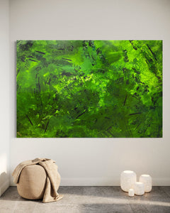 Alpine Green Crush 121.8 cm x 182.8 cm Green Textured Abstract Painting