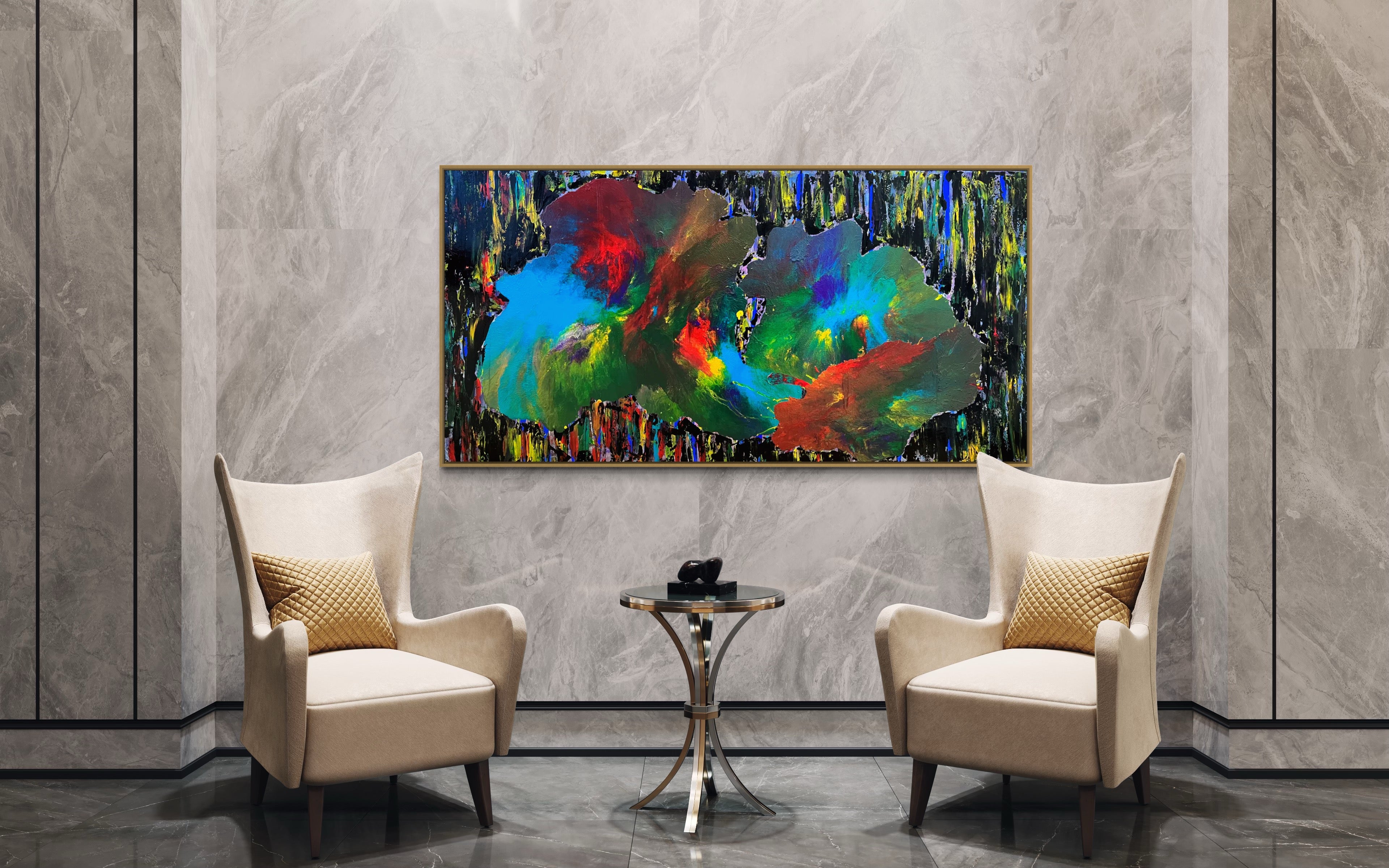 Galactic Sky (91 cm x 182 cm)Textured Abstract Painting by Joanne Daniel