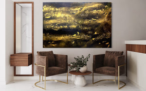 Sunrise Gold 121.8 cm x 182.8 cm Gold Textured Abstract Painting