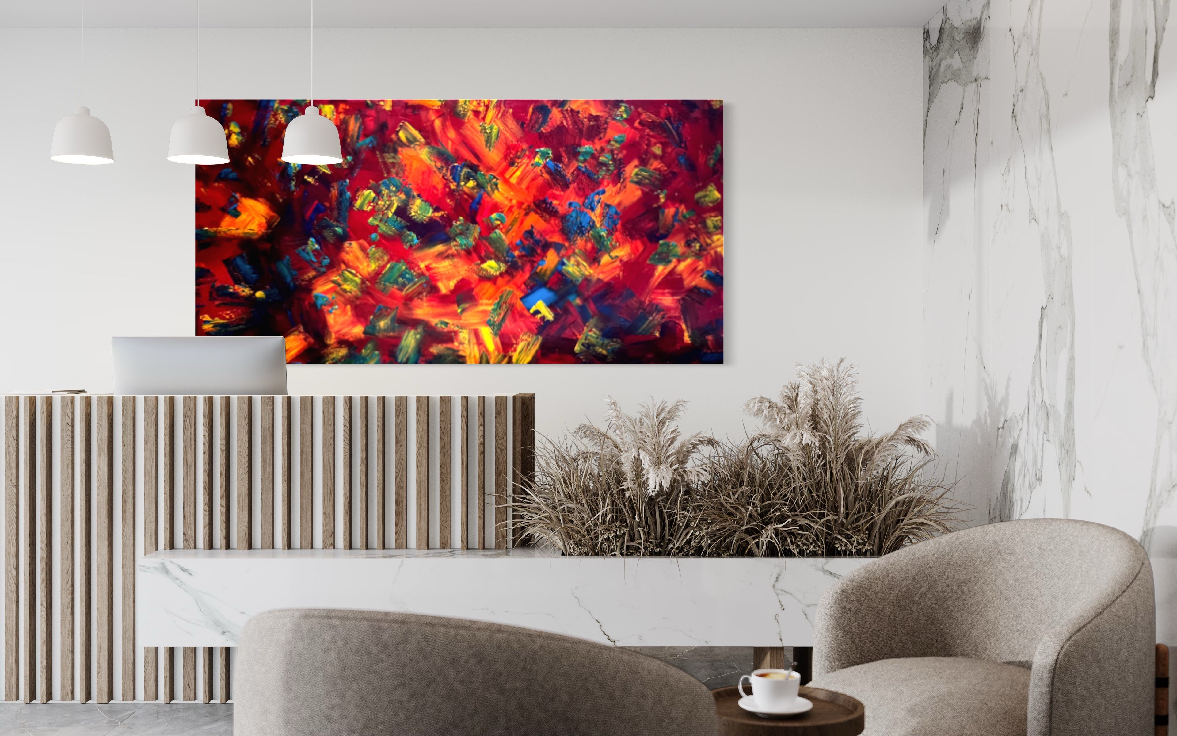 Heat Wave (182cm x 91cm) Original Abstract Painting by Australian Artist Joanne Daniel