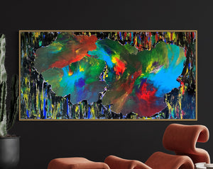 Galactic Sky (91 cm x 182 cm)Textured Abstract Painting by Joanne Daniel