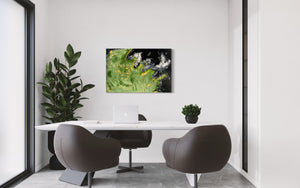 Alpine Mountains 93 cm x 61 cm Black Green Textured Abstract Painting Abstract by Australian Artist Joanne Daniel