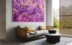 Lavendar Dioazine 121.8 cm x 182.8 cm Purple Textured Abstract Painting