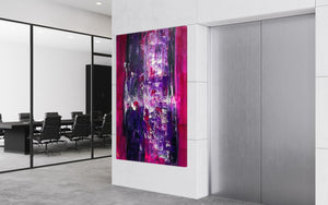 PINK 121 cm x 182 cm Textured Abstract Painting by Joanne Daniel