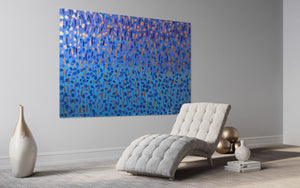 Fall 121.8 cm x 182.8 cm Baby Blue Textured Abstract Painting by Joanne Daniel