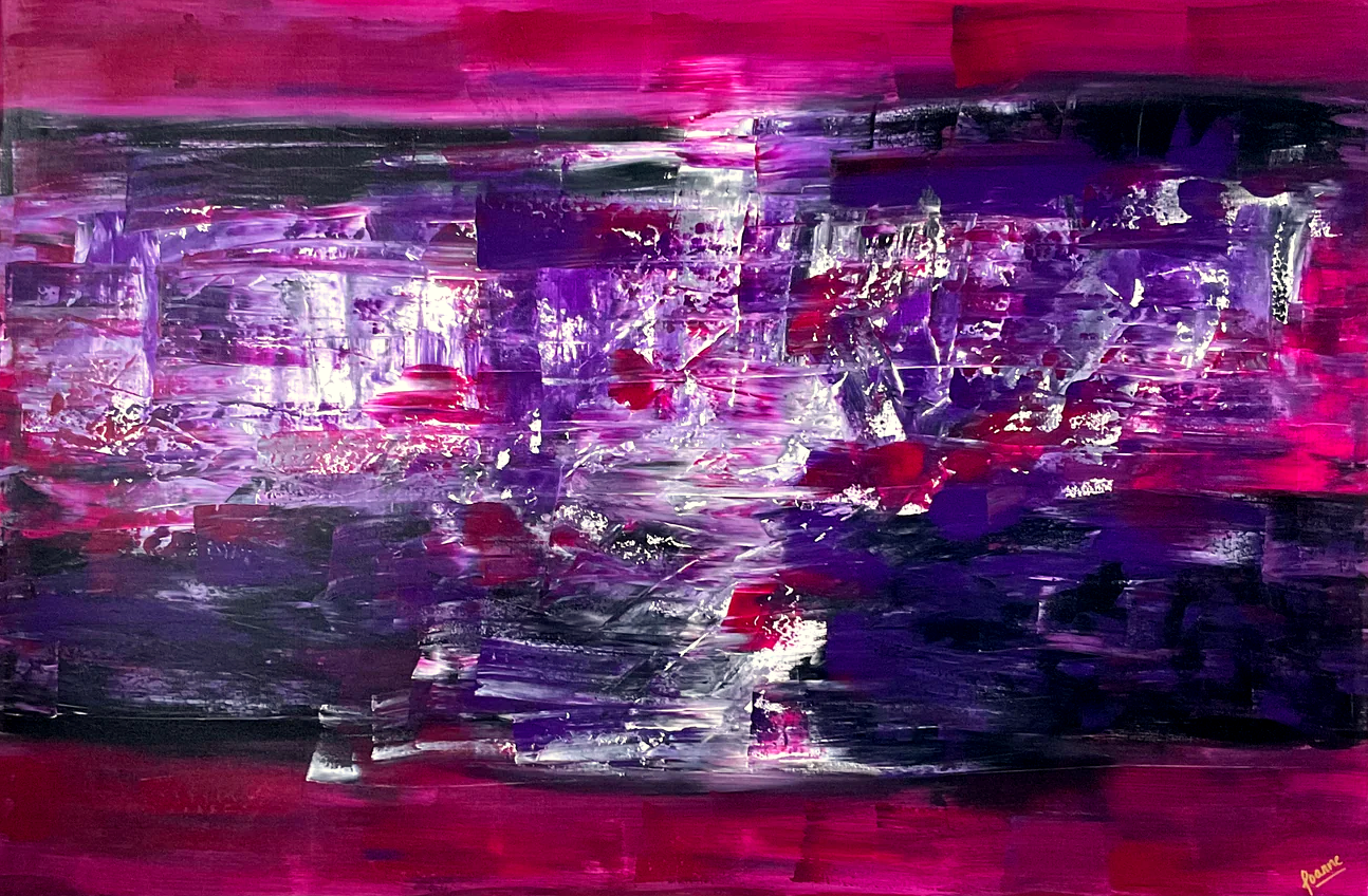 PINK 121 cm x 182 cm Textured Abstract Painting by Joanne Daniel