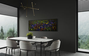 Cosmos 183 cm x 61 cm Black Textured Abstract Painting