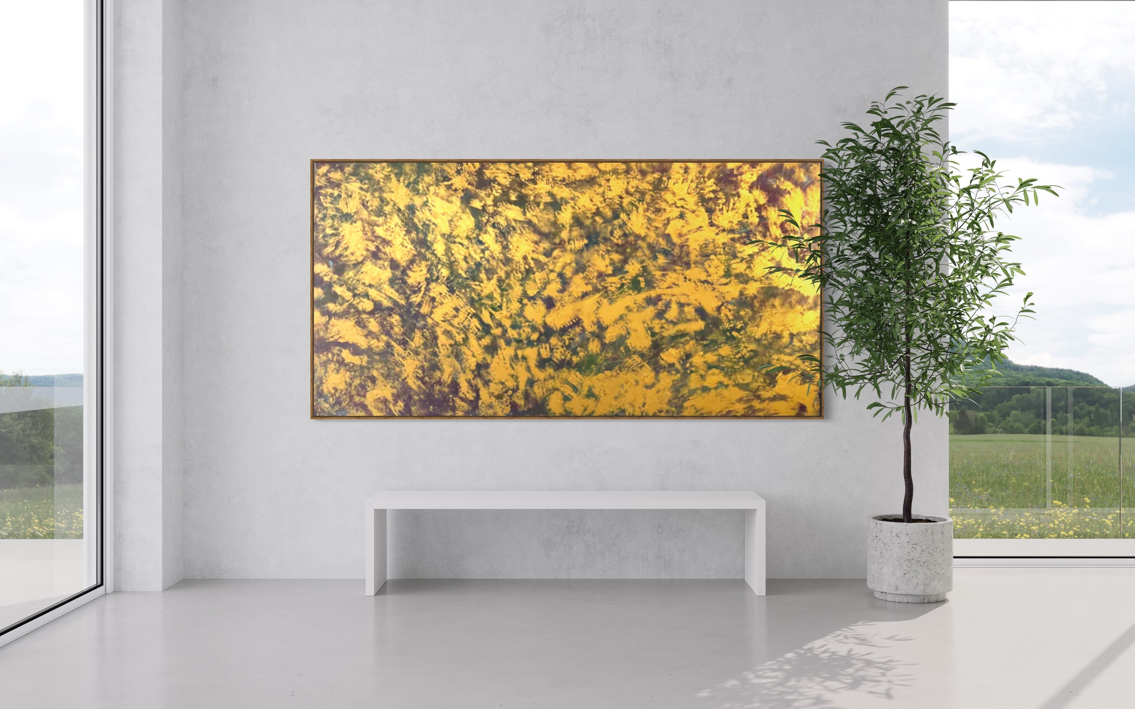 Golden Universe 120 cm x 240 cm Gold Textured Abstract Painting by Joanne Daniel