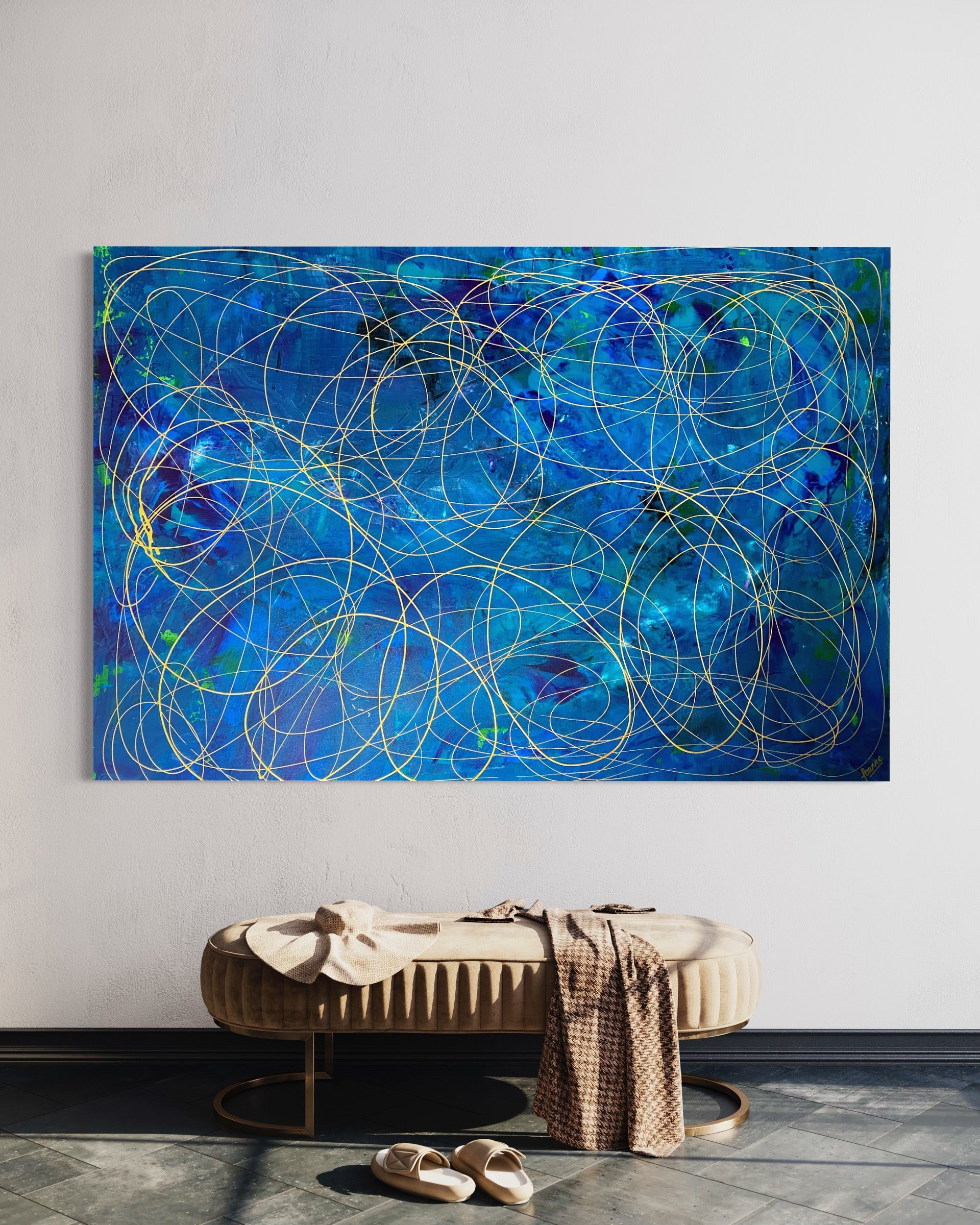 Hope Collection- Hope No 9 (121.8 cm x 182.8 cm) Abstract Painting by Joanne Daniel