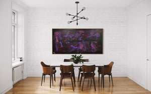 Violet Lights 91 cm x 182 cm Purple Textured Abstract Painting by Joanne Daniel