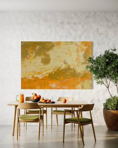 Blooming Yellow 121.8 cm x 182.8 cm Yellow Textured Abstract Painting by Joanne Daniel