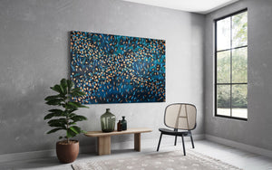 Blooming Blue 121.8 cm x 182.8 cm Blue Textured Original Abstract Painting by Joanne Daniel