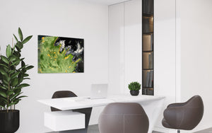 Alpine Mountains 93 cm x 61 cm Black Green Textured Abstract Painting Abstract by Australian Artist Joanne Daniel