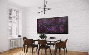Violet Lights 91 cm x 182 cm Purple Textured Abstract Painting by Joanne Daniel