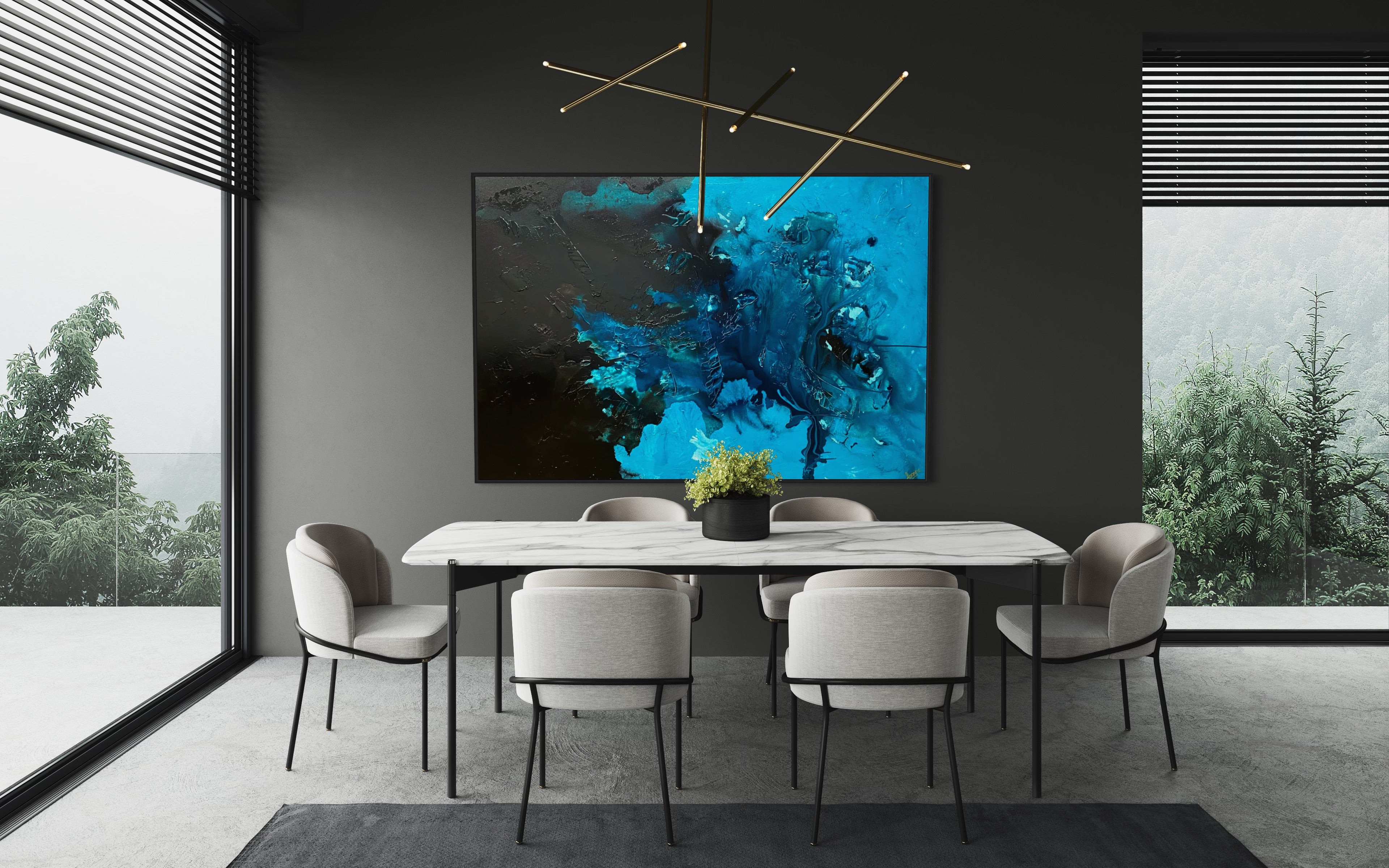 Deep Southern Ocean 121.8 cm x 182.8 cm Light Blue Textured Abstract Painting